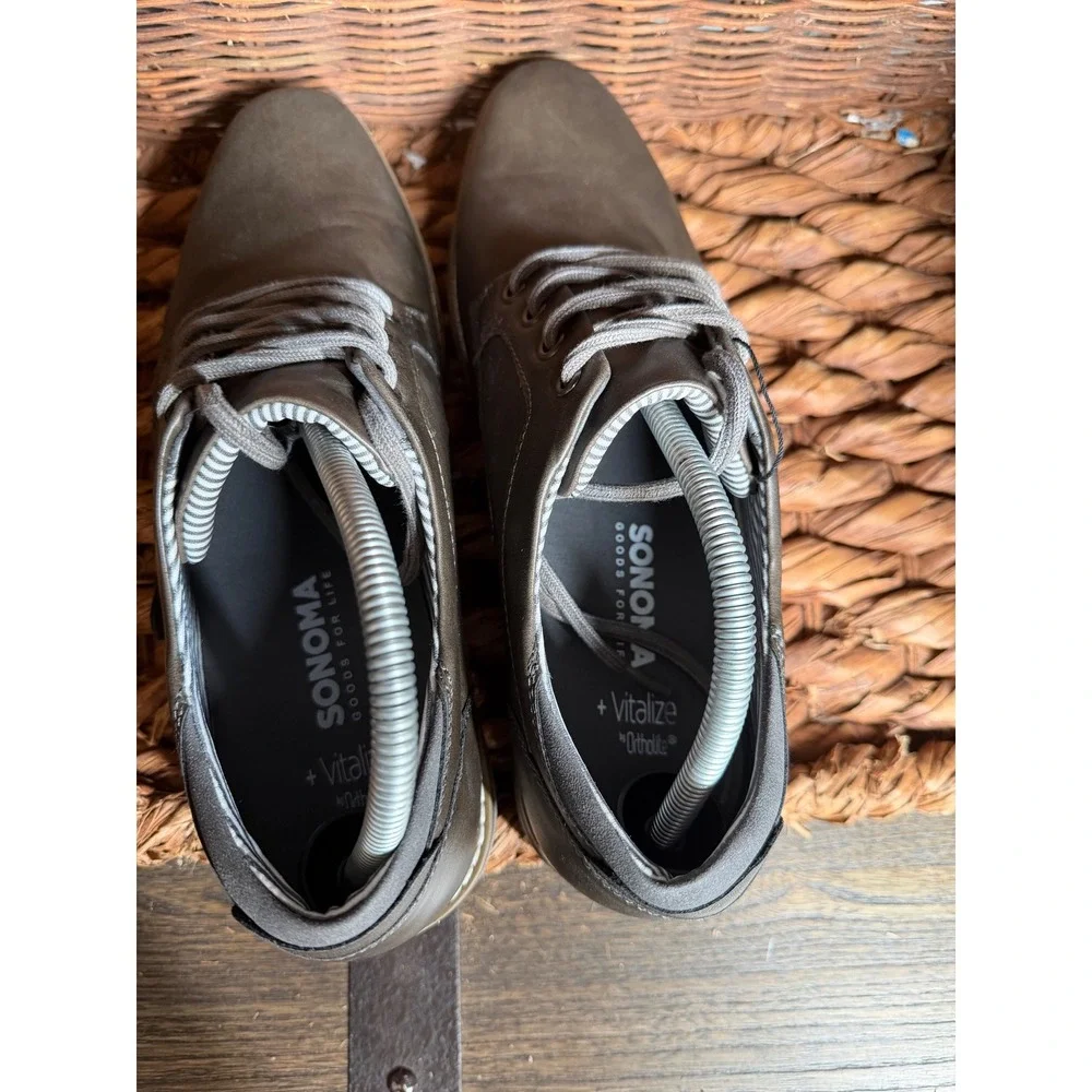 Sonoma Goods For Life Mens Vitalize‎ OrthoLite Brown Dress Shoes Oxford 10.5 M